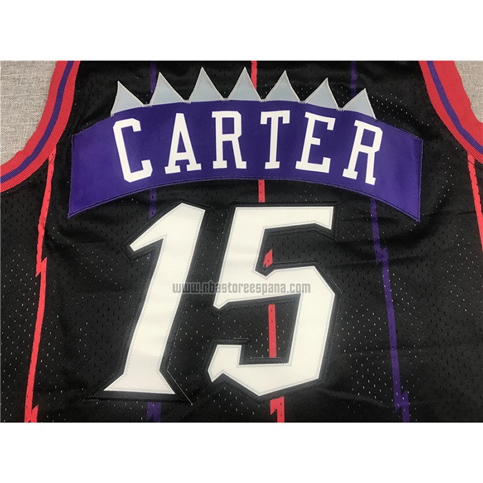 Camiseta Toronto Raptors Vince Carter NO 15 Mitchell & Ness 1998-99 Negro2
